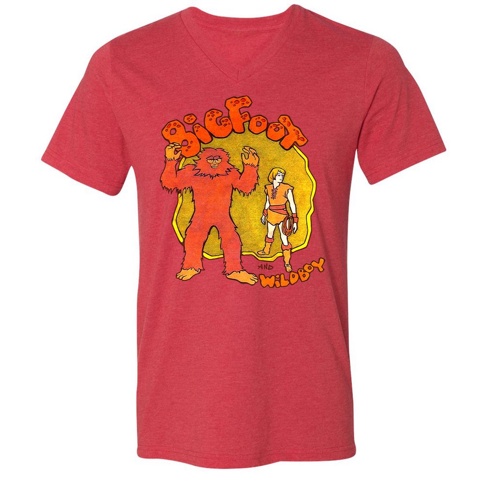 Unisex V-Neck T-Shirt - UPVK9KW6 - Heather Red - 5