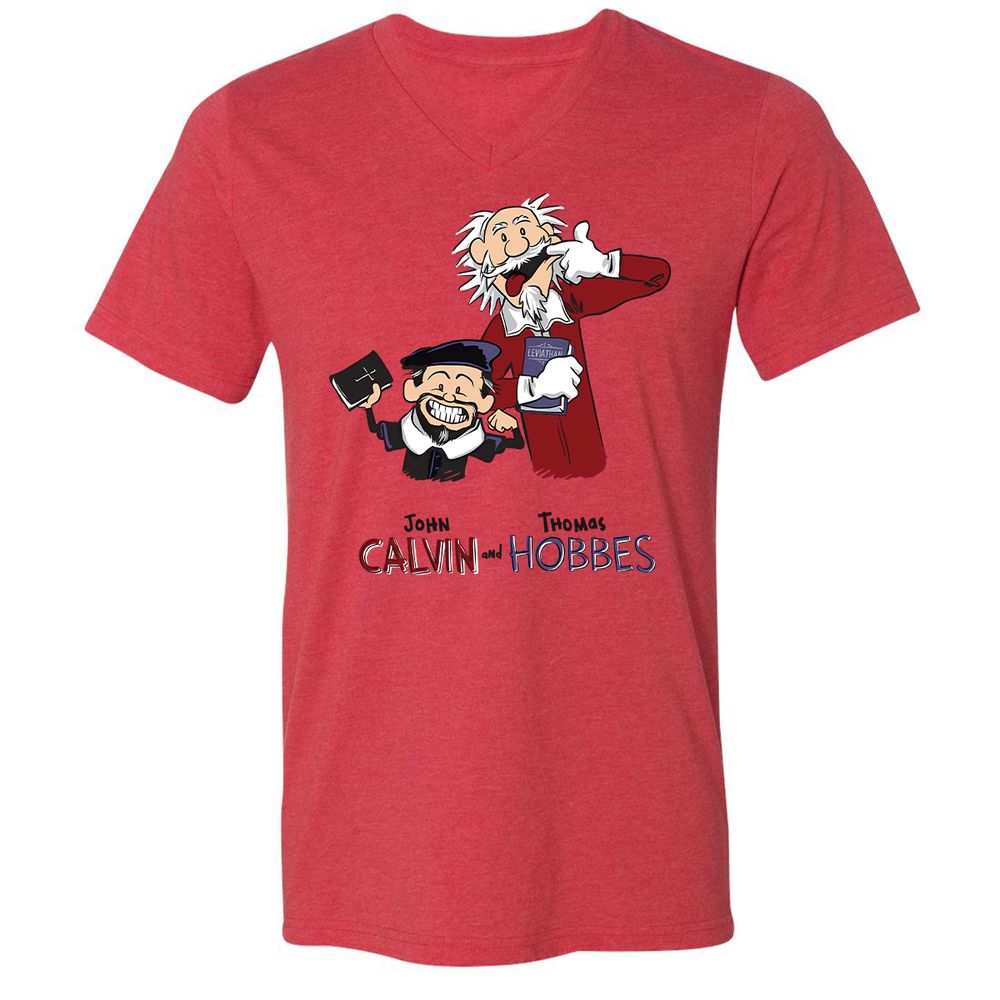 Unisex V-Neck T-Shirt - Y1376KL6 - Heather Red - 5