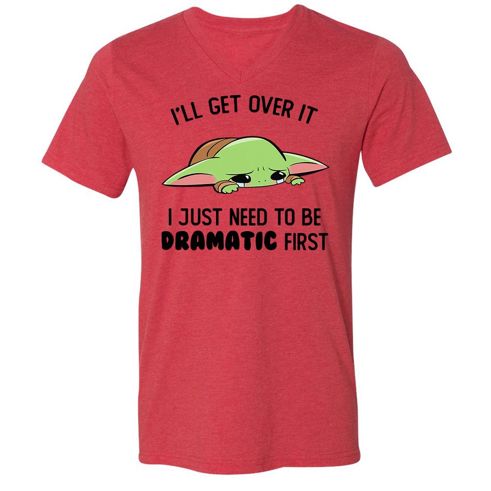 Unisex V-Neck T-Shirt - F3ZSKHFB - Heather Red - 5