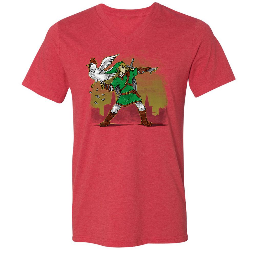 Unisex V-Neck T-Shirt - 22X2TYXZ - Heather Red - 5