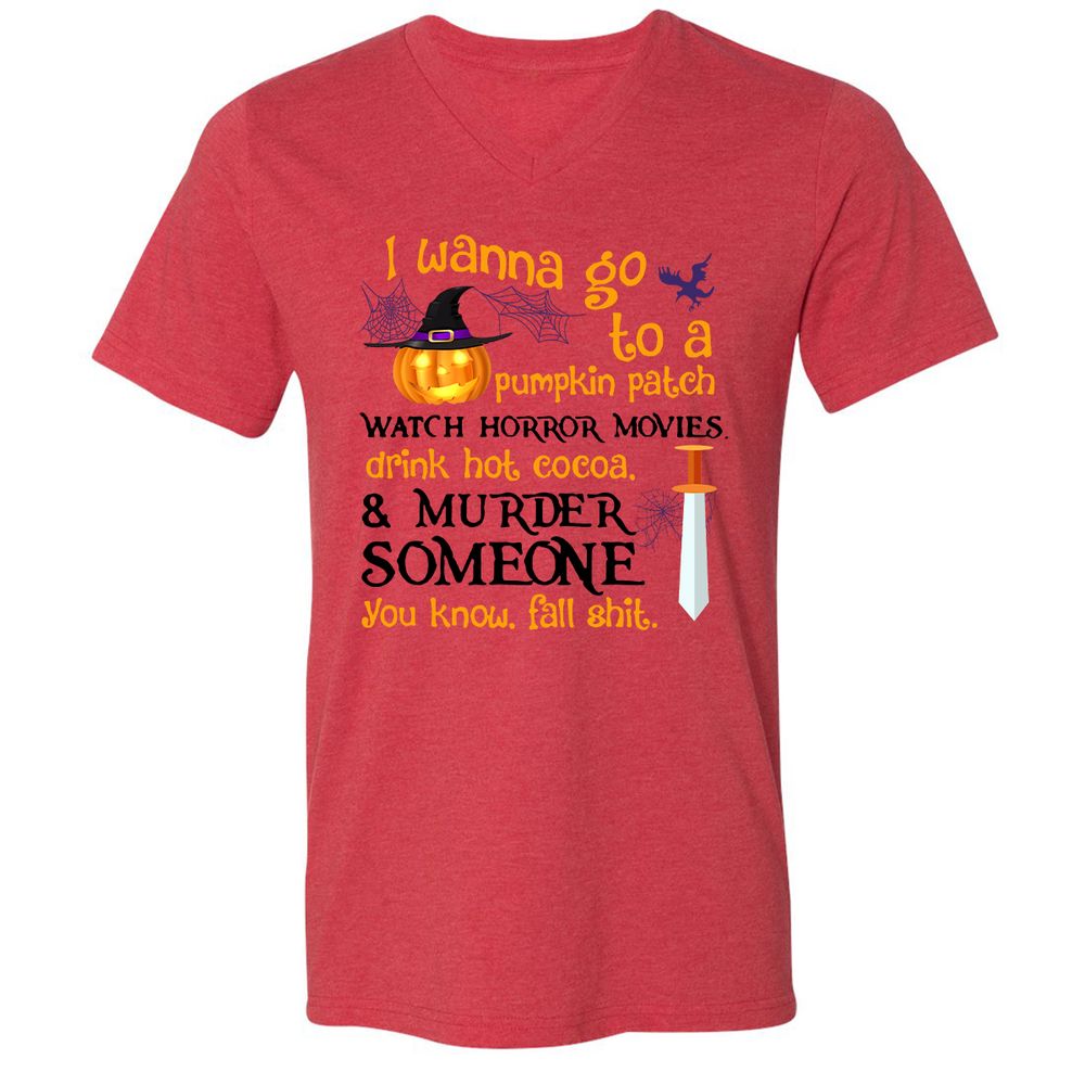 Unisex V-Neck T-Shirt - 64DPAC1T - Heather Red - 5