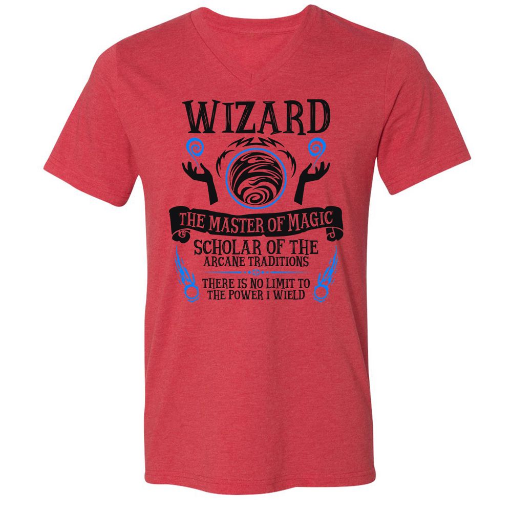 Unisex V-Neck T-Shirt - RWEK8PFQ - Heather Red - 5