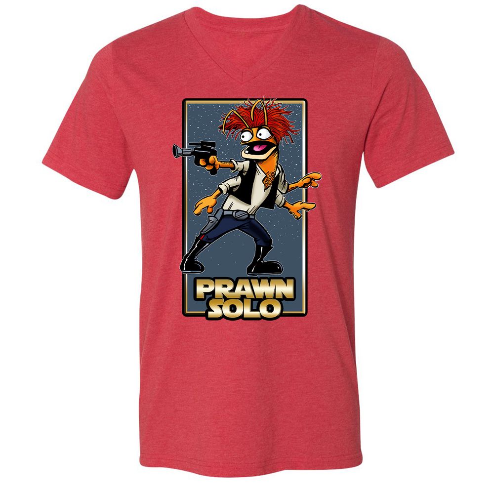 Unisex V-Neck T-Shirt - 7BXX676G - Heather Red - 5