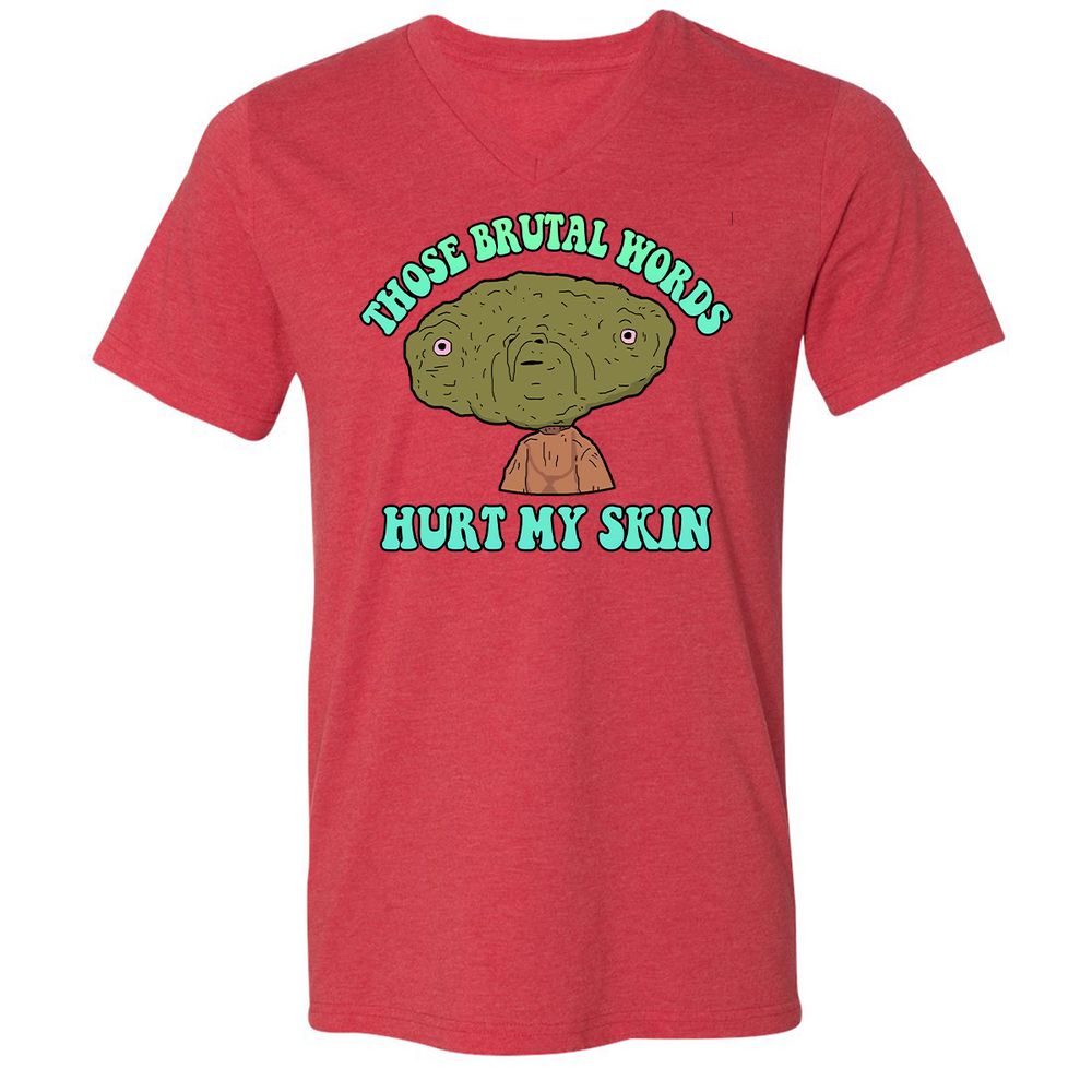Unisex V-Neck T-Shirt - 7T91GTE2 - Heather Red - 5