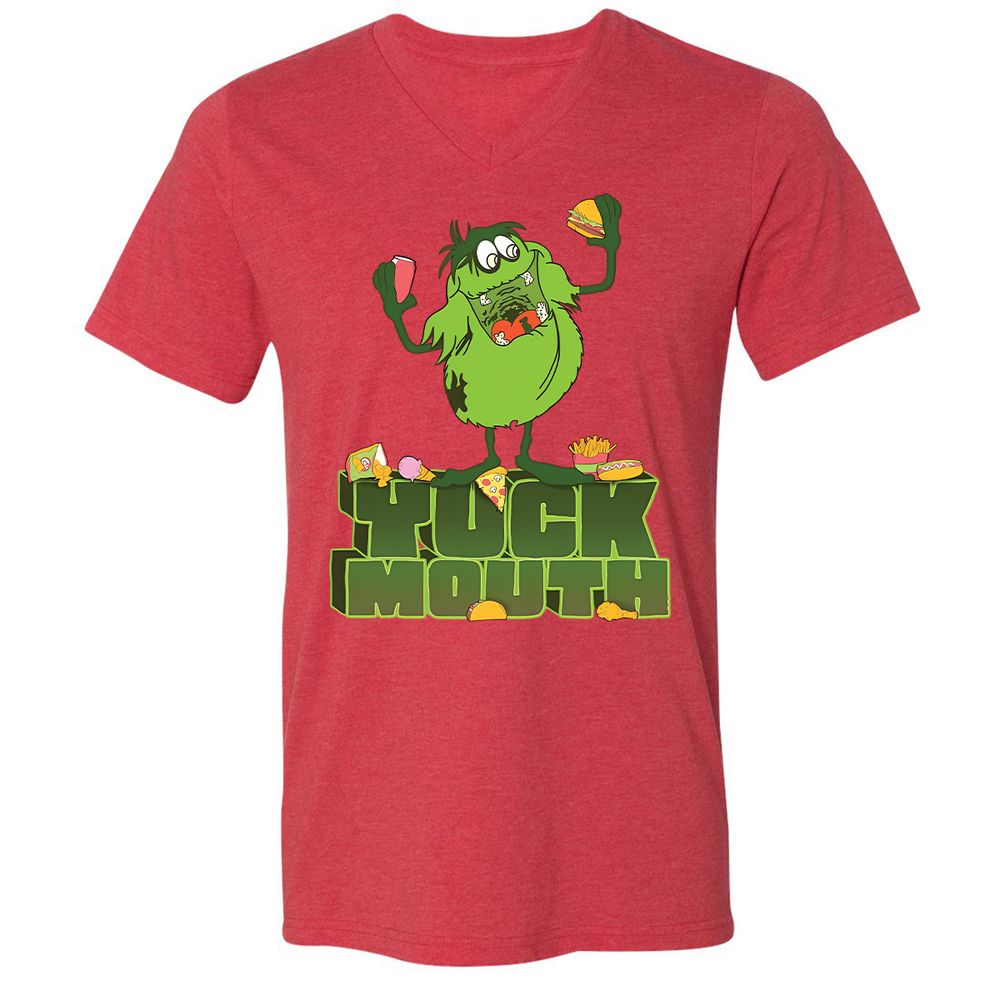Unisex V-Neck T-Shirt - 7NP8WMYE - Heather Red - 5