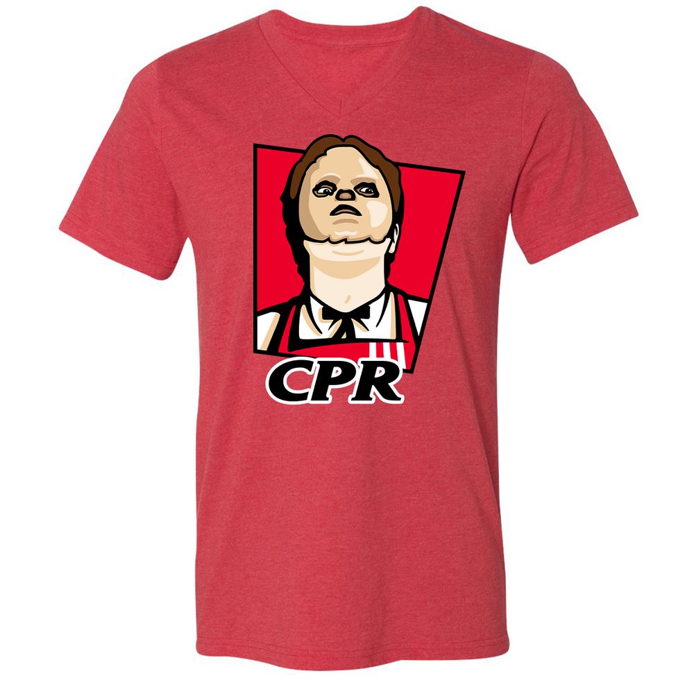 Unisex V-Neck T-Shirt - 62AZWQSP - Heather Red - 5