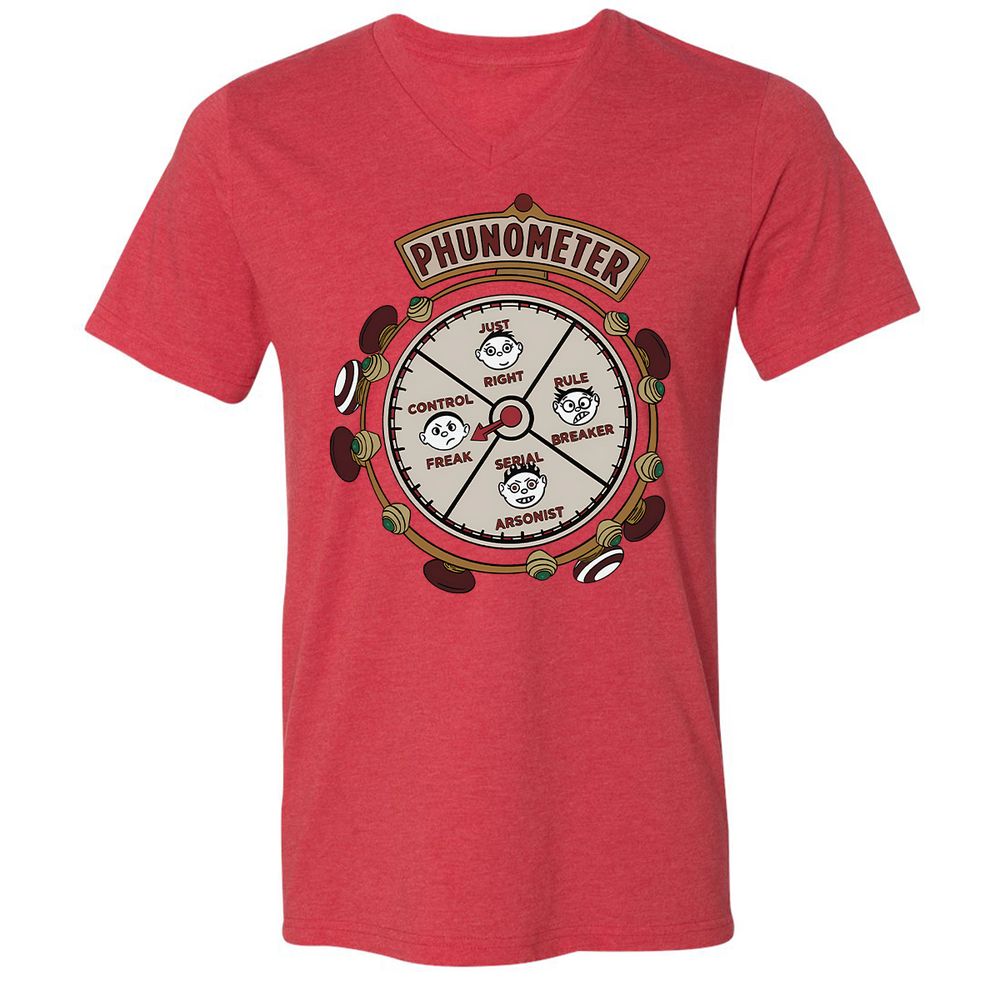 Unisex V-Neck T-Shirt - Q6VCS1Z4 - Heather Red - 5