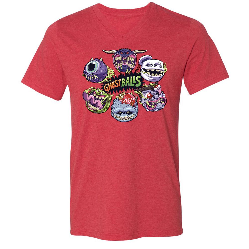 Unisex V-Neck T-Shirt - 6DSZJG81 - Heather Red - 5