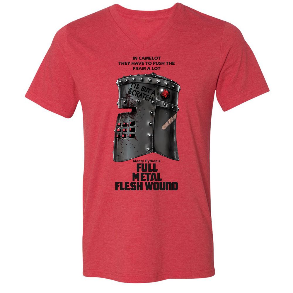 Unisex V-Neck T-Shirt - P1VQQBA2 - Heather Red - 5