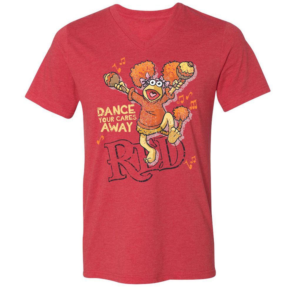 Unisex V-Neck T-Shirt - TD1P91WM - Heather Red - 5