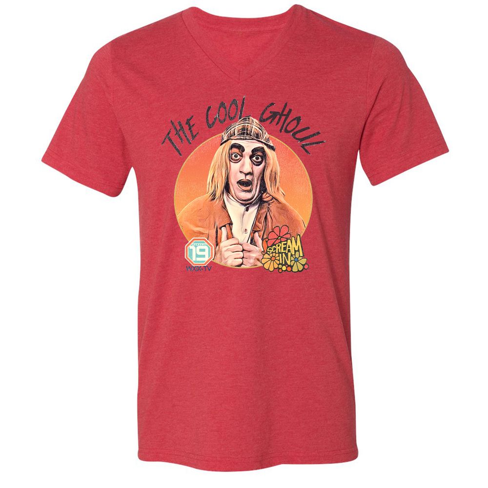 Unisex V-Neck T-Shirt - FEFJDZJ9 - Heather Red - 5
