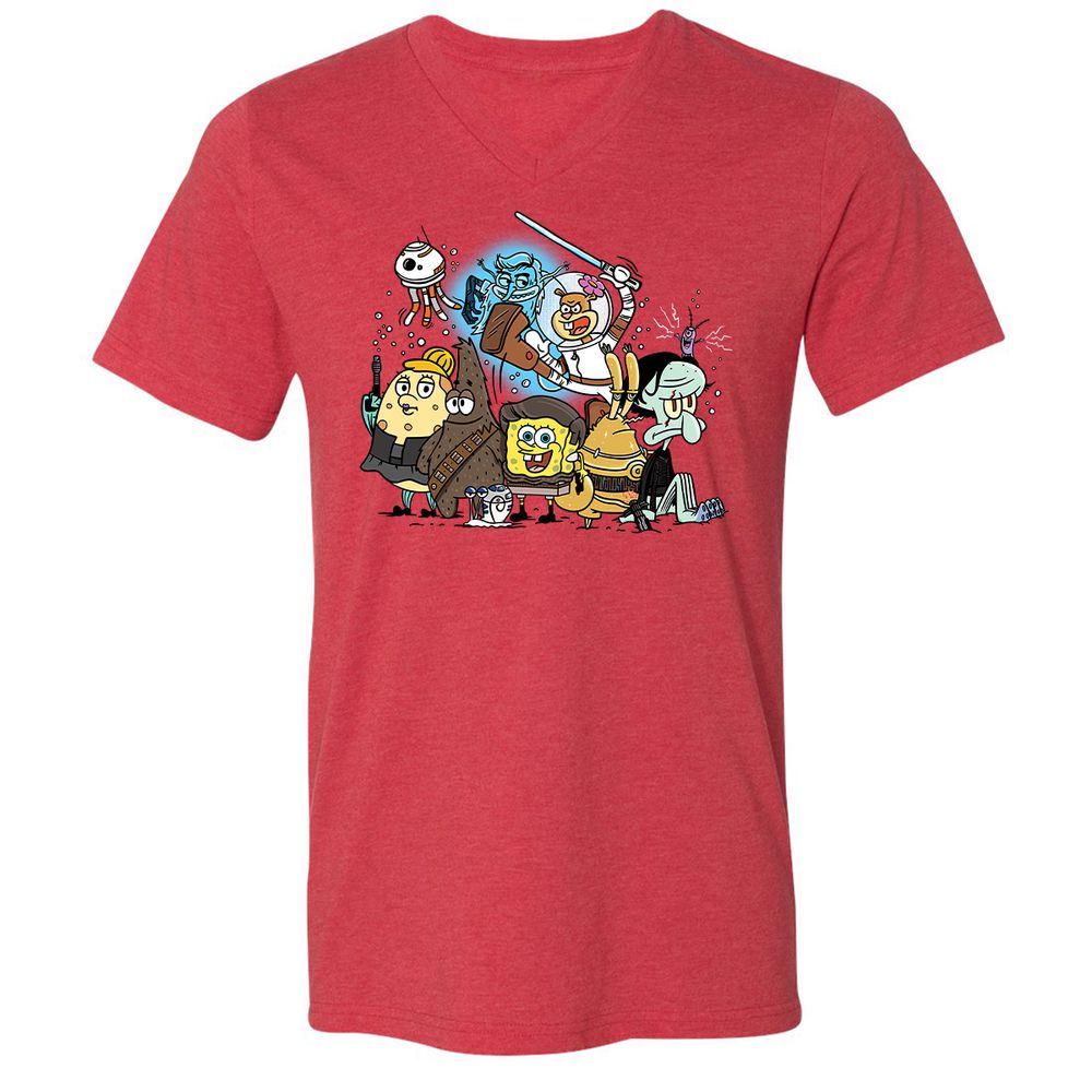 Unisex V-Neck T-Shirt - BLSM8SWB - Heather Red - 5