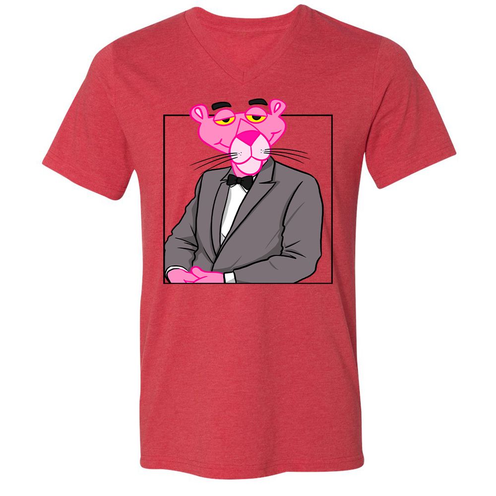 Unisex V-Neck T-Shirt - X4J3432J - Heather Red - 5