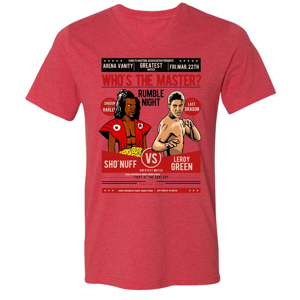 Unisex V-Neck T-Shirt - HDJ8DV88 - Heather Red - 5