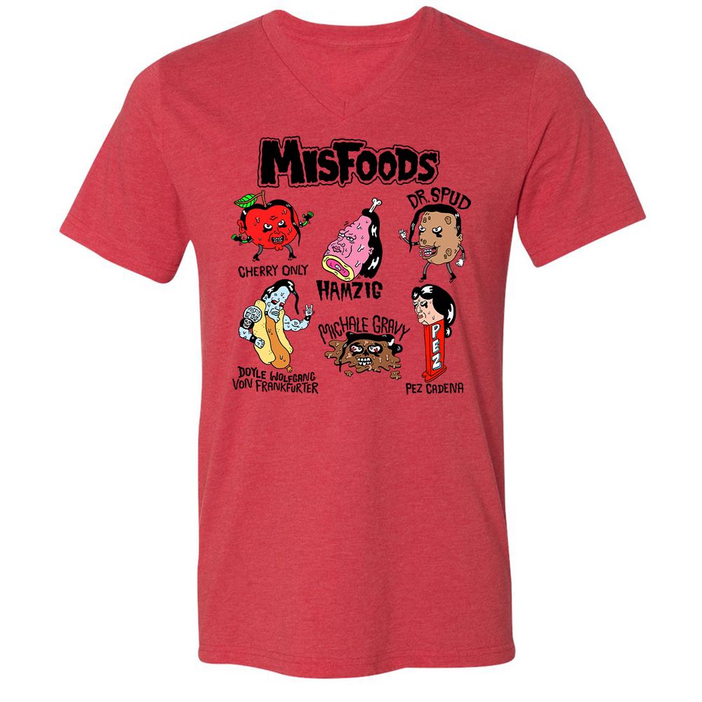 Unisex V-Neck T-Shirt - PX1Y5PCV - Heather Red - 5