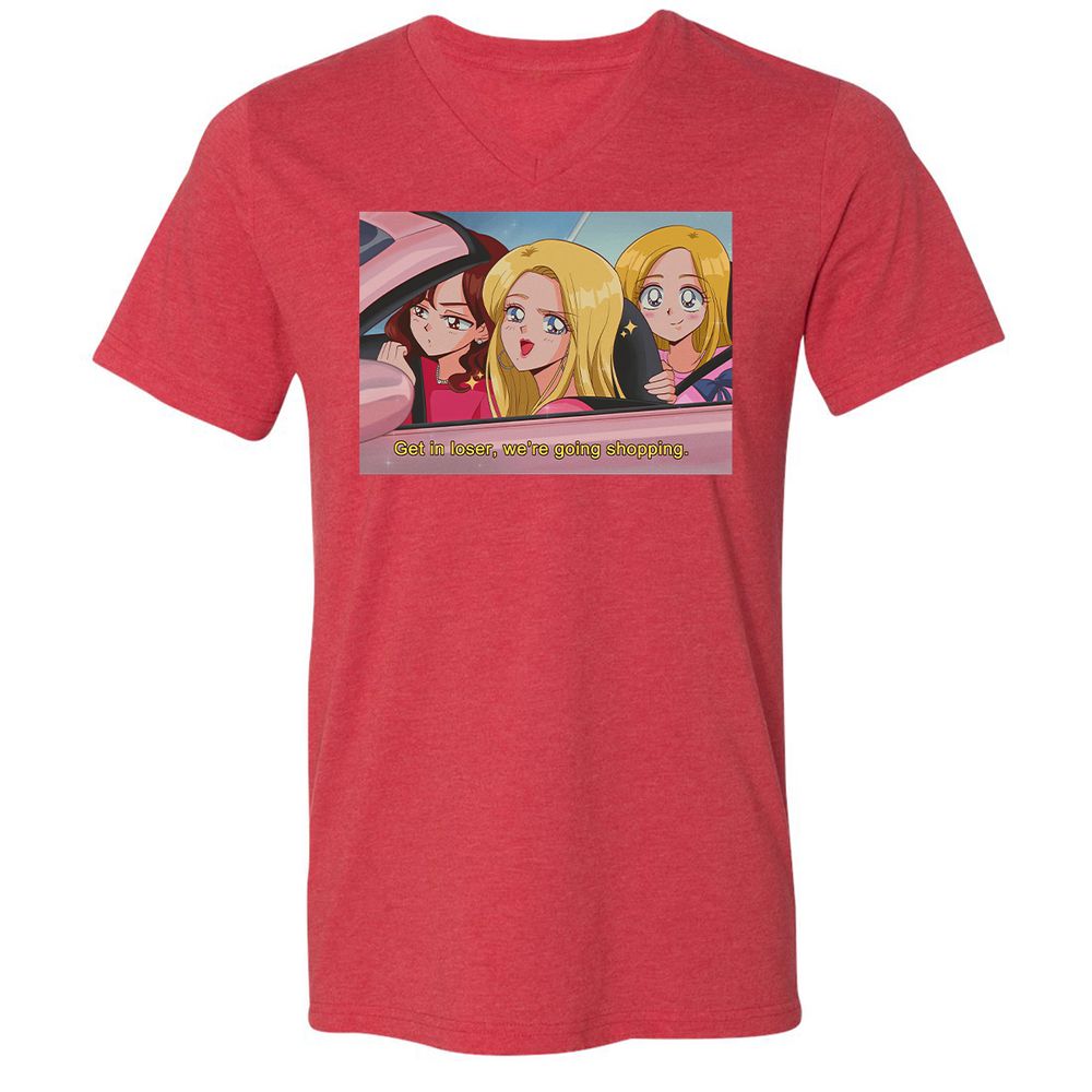 Unisex V-Neck T-Shirt - L9165542 - Heather Red - 5