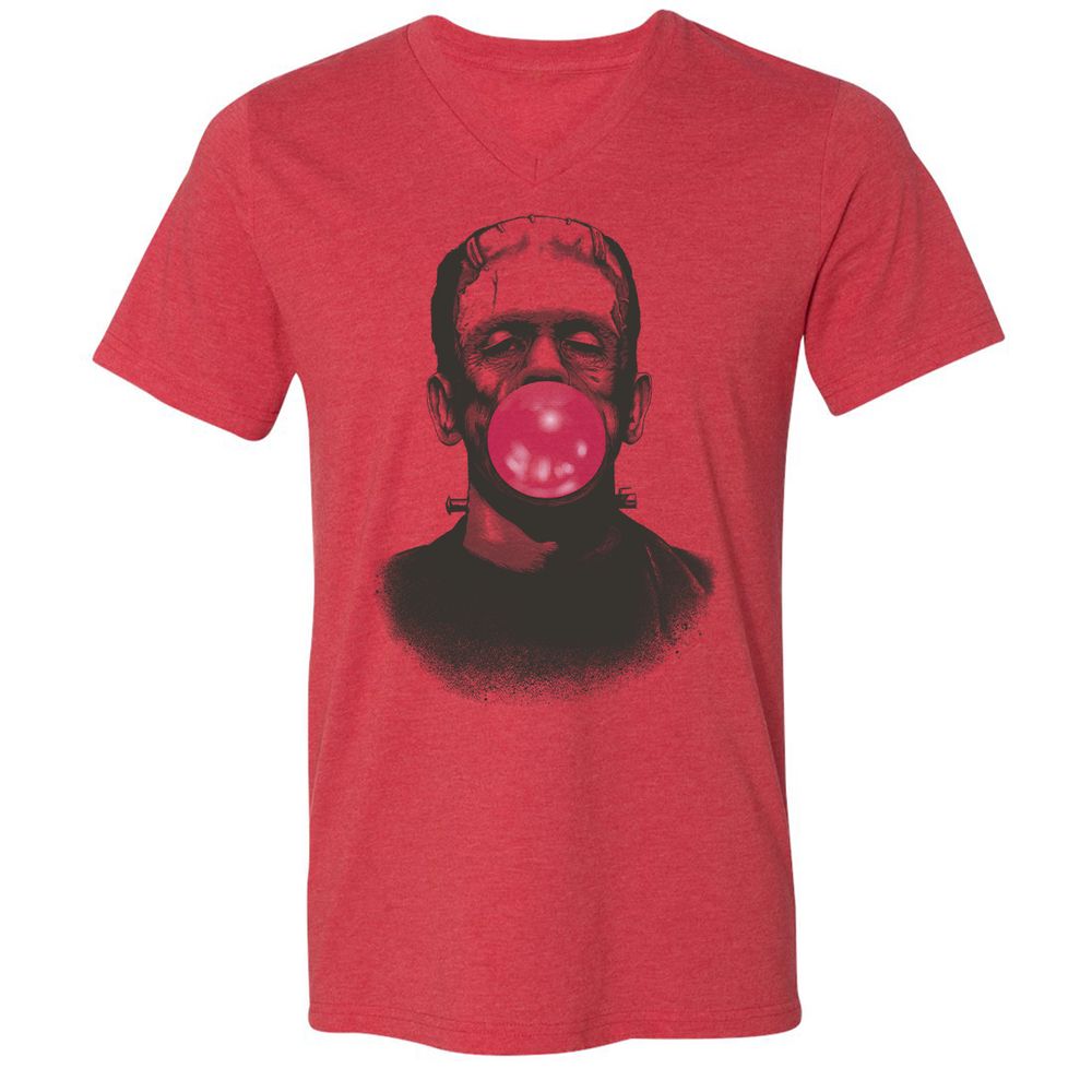 Unisex V-Neck T-Shirt - 8R3XPLVB - Heather Red - 5