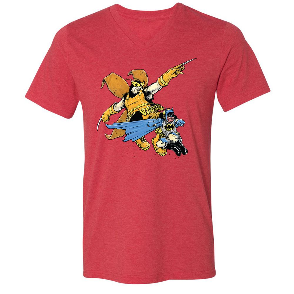 Unisex V-Neck T-Shirt - 97K9RF4C - Heather Red - 5