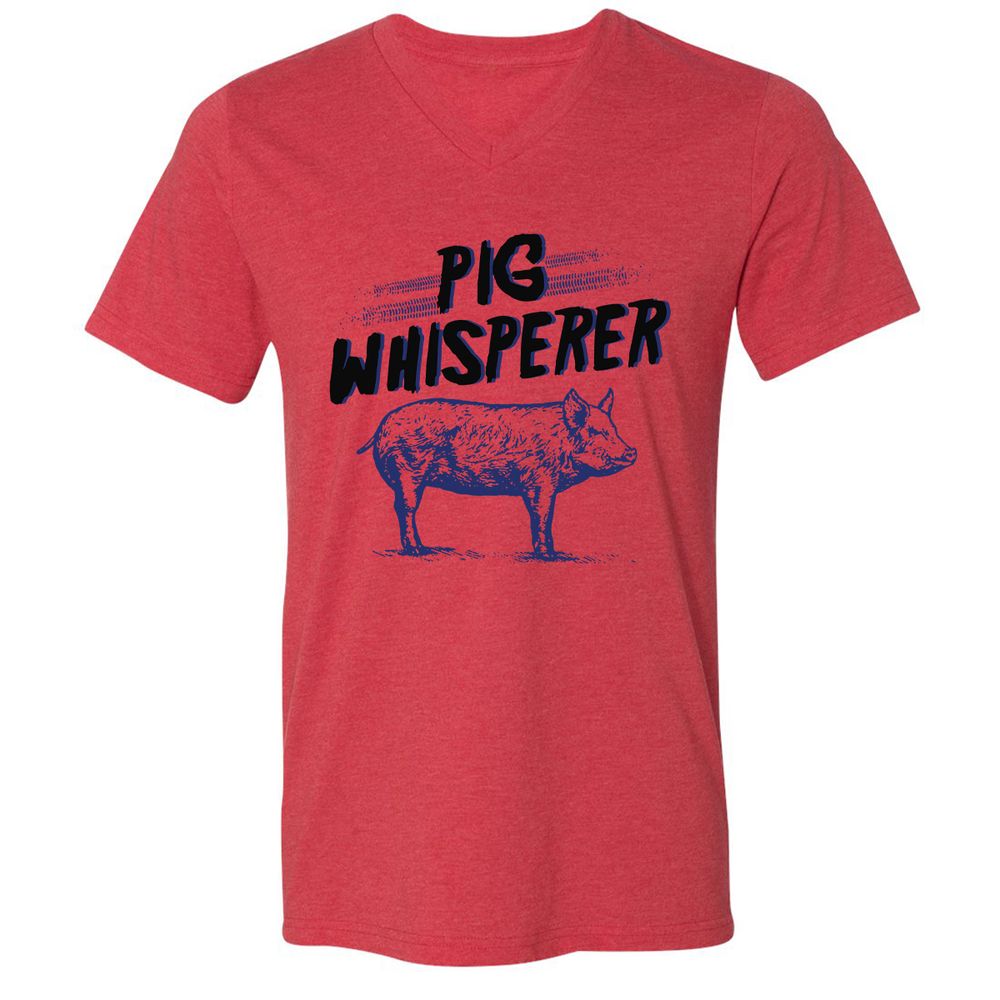 Unisex V-Neck T-Shirt - CKBX3Q35 - Heather Red - 5