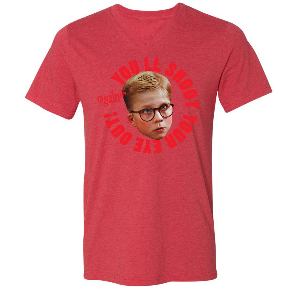 Unisex V-Neck T-Shirt - 43L7JZ89 - Heather Red - 5