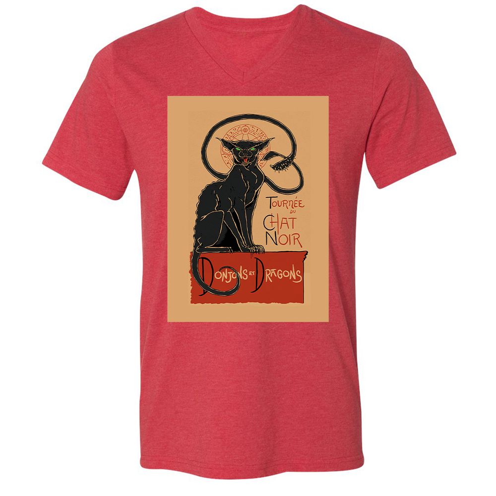 Unisex V-Neck T-Shirt - TVKTD76Q - Heather Red - 5