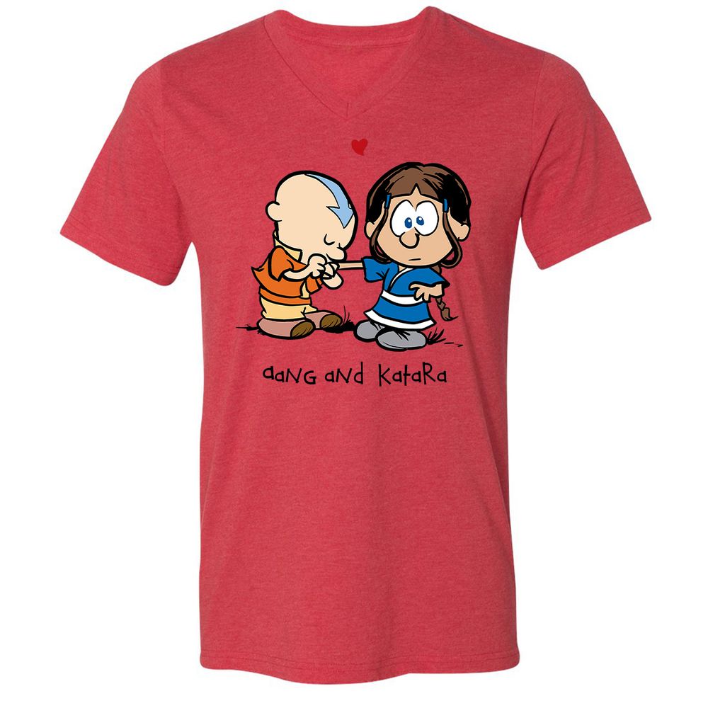 Unisex V-Neck T-Shirt - 3PAZE596 - Heather Red - 5