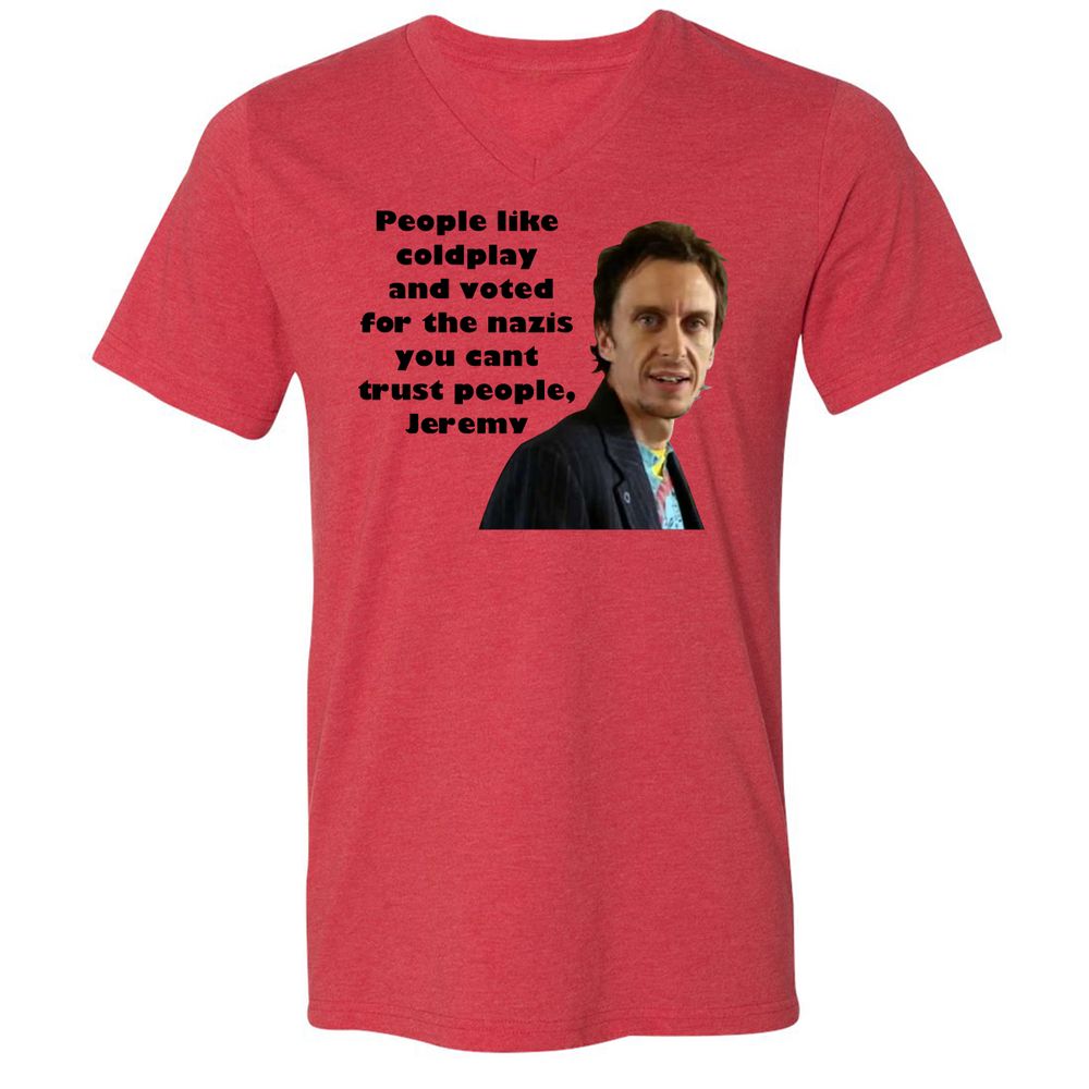 Unisex V-Neck T-Shirt - S7TCQBAB - Heather Red - 5