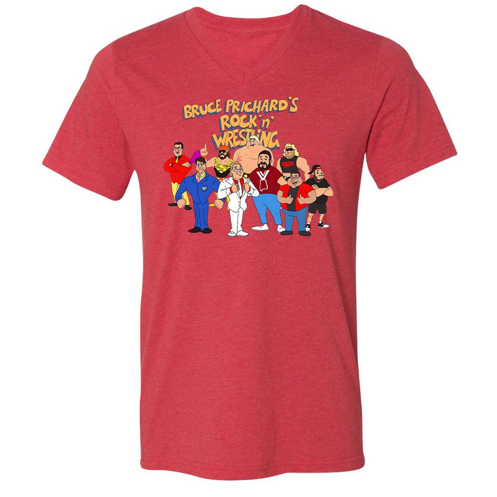 Unisex V-Neck T-Shirt - 6PDSJVES - Heather Red - 5