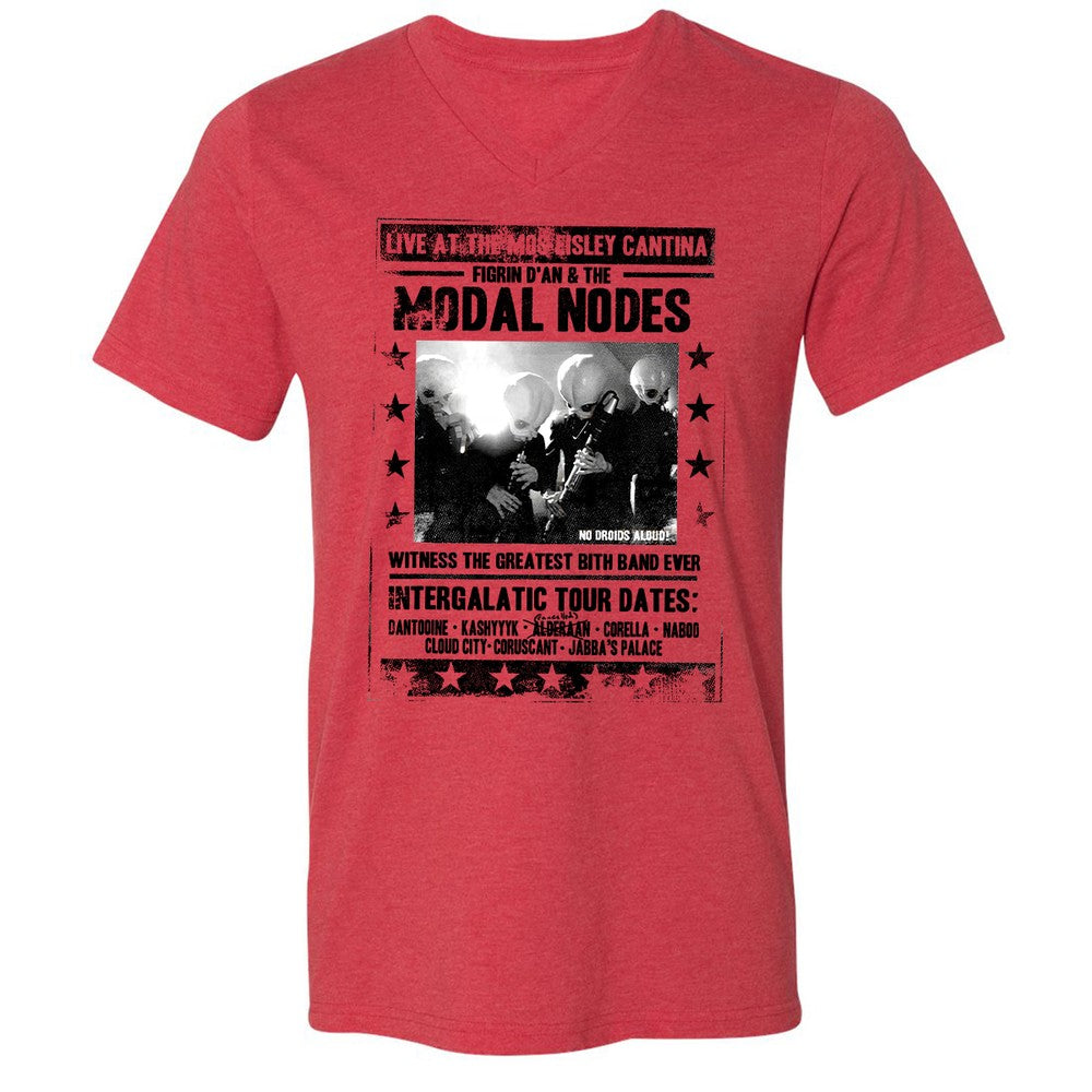 Unisex V-Neck T-Shirt - MAJNNTJN - Heather Red - 5