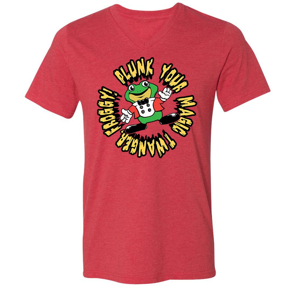 Unisex V-Neck T-Shirt - YBYE8C6M - Heather Red - 5