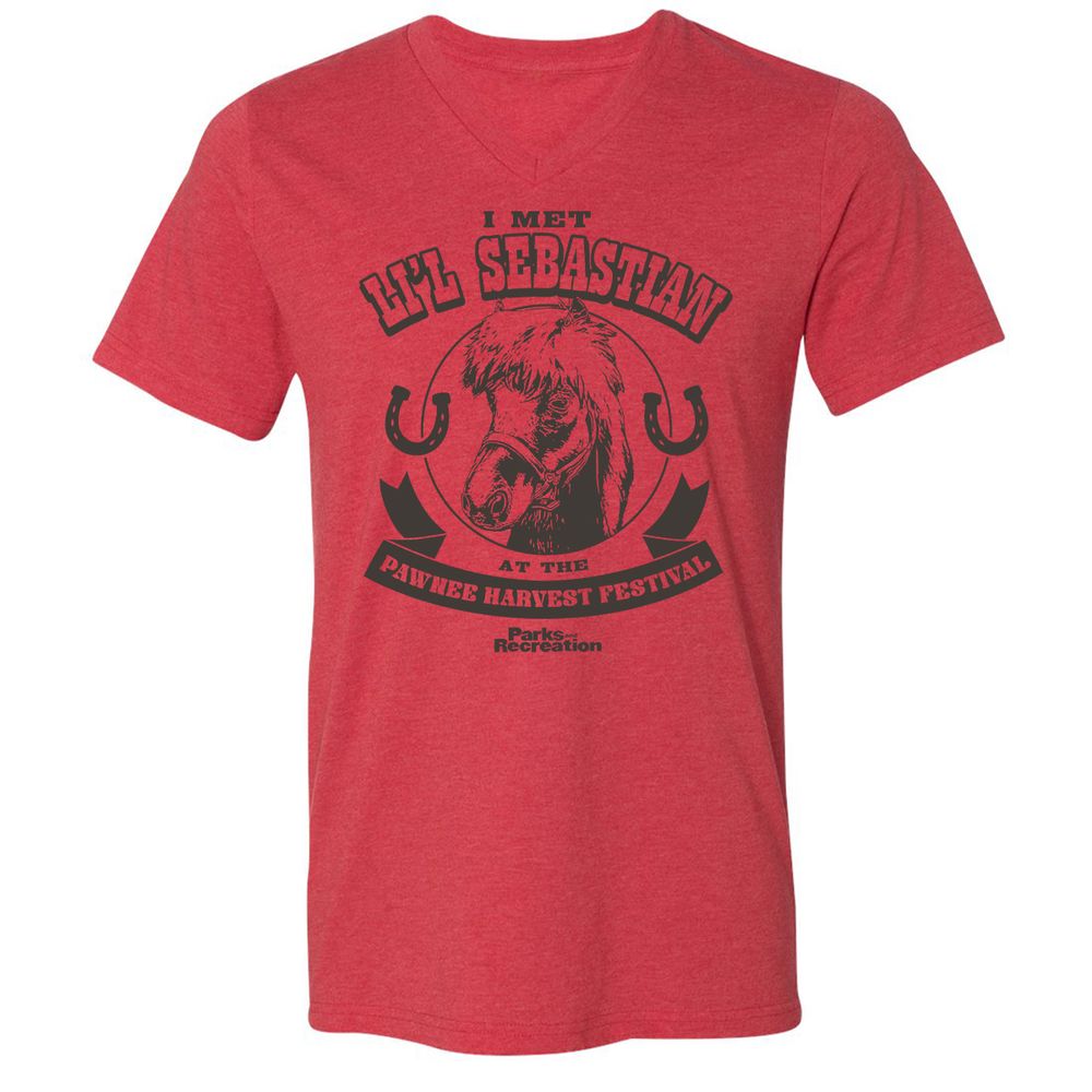 Unisex V-Neck T-Shirt - QMHL7322 - Heather Red - 5