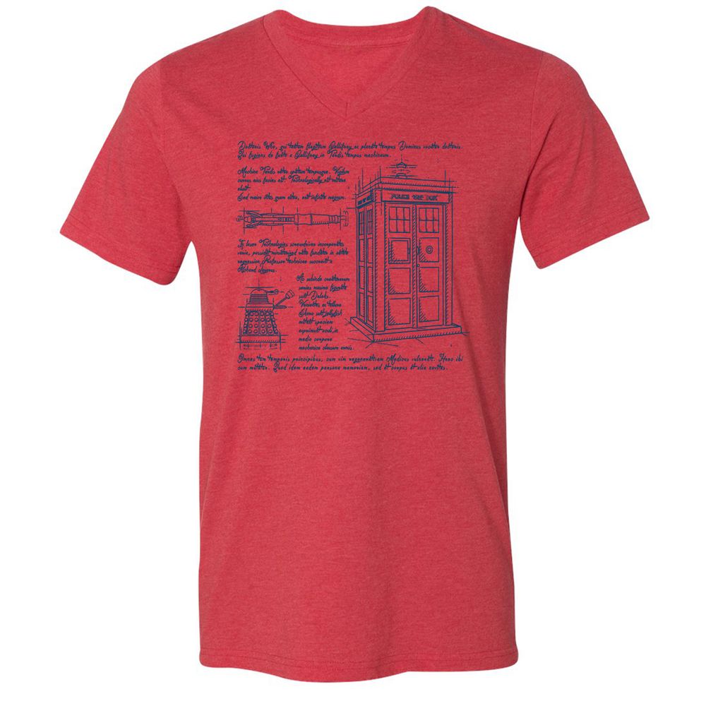 Unisex V-Neck T-Shirt - 846VQHVP - Heather Red - 5