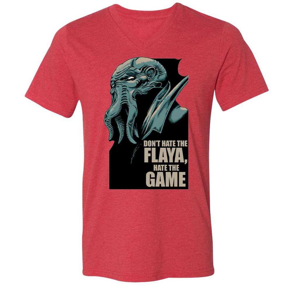 Unisex V-Neck T-Shirt - TU2GQBVR - Heather Red - 5