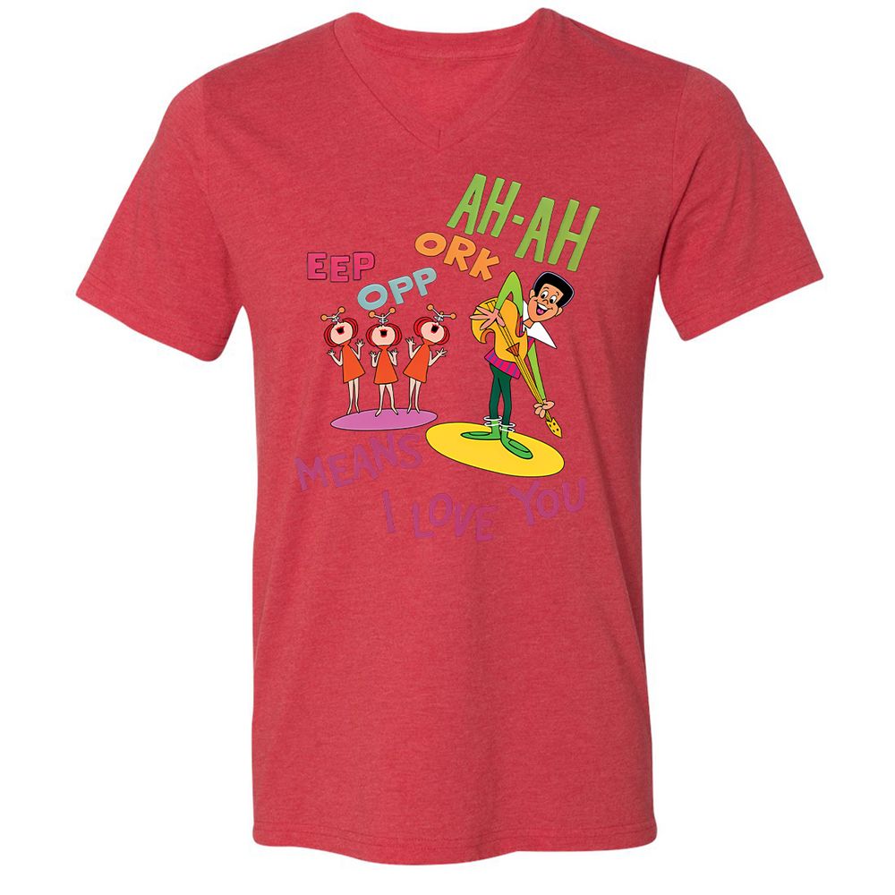 Unisex V-Neck T-Shirt - PMV94T13 - Heather Red - 5