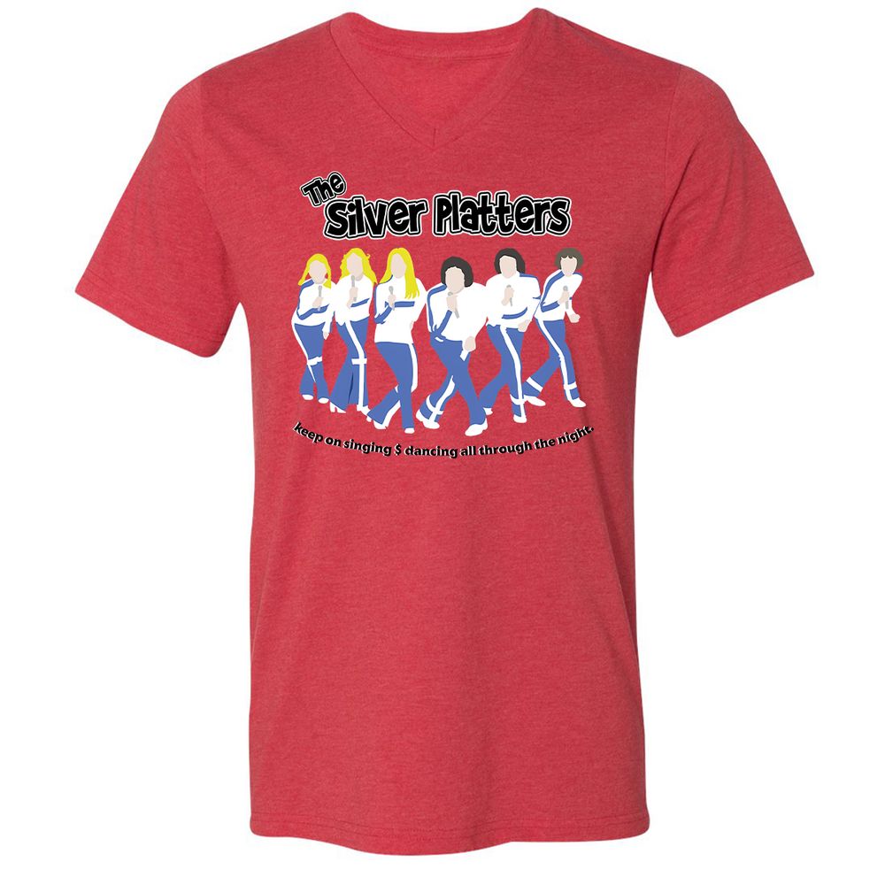 Unisex V-Neck T-Shirt - 7H1R996X - Heather Red - 5