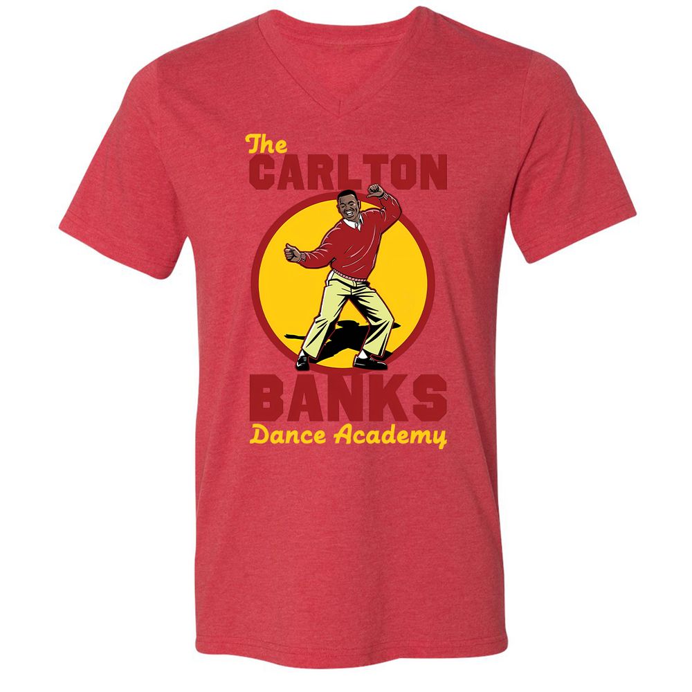 Unisex V-Neck T-Shirt - EYT9LQF7 - Heather Red - 5