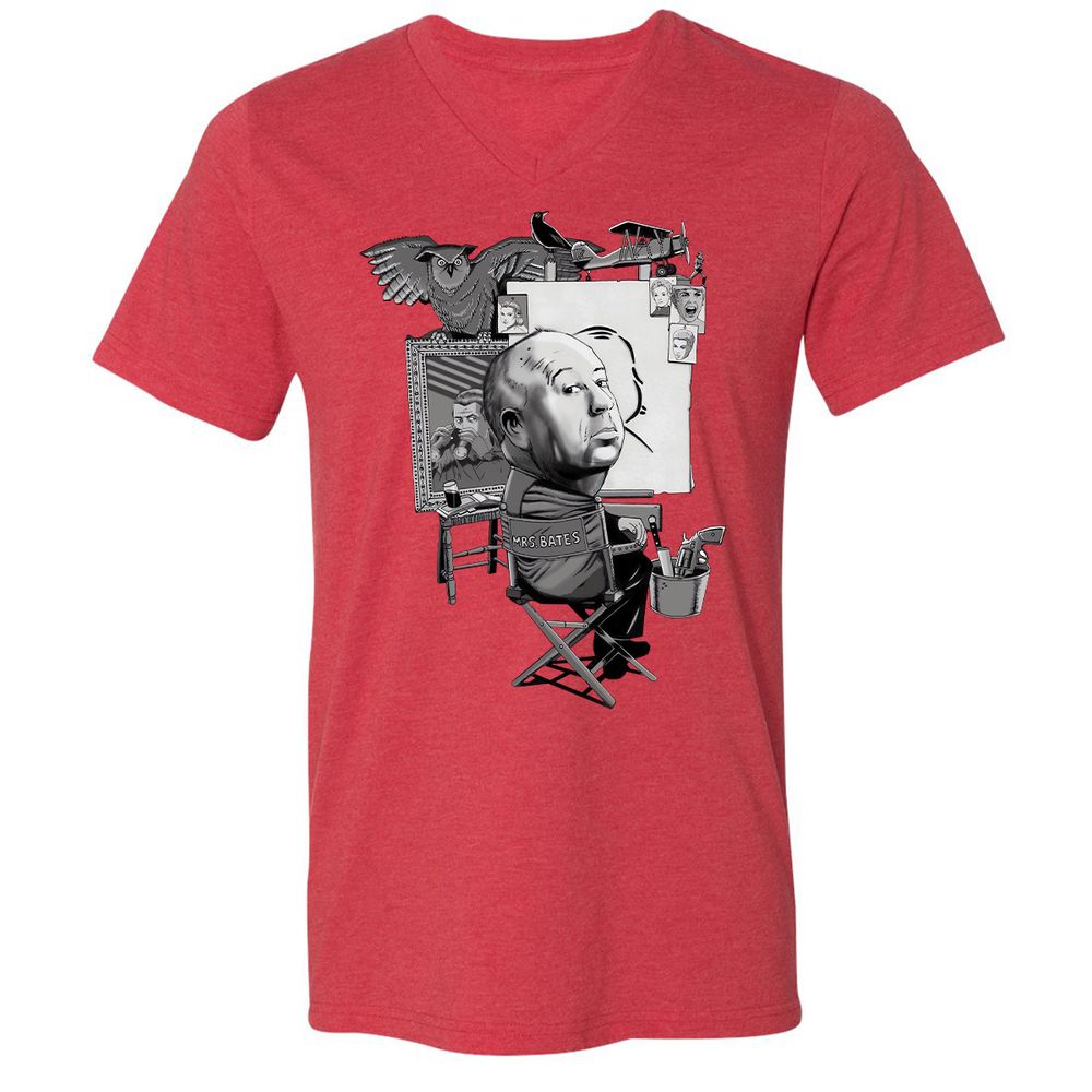 Unisex V-Neck T-Shirt - X8X2TV93 - Heather Red - 5