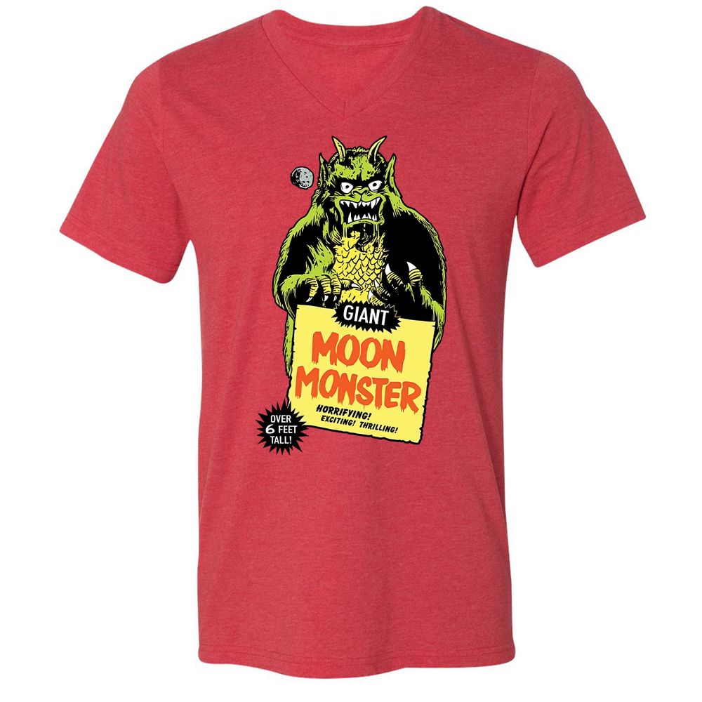 Unisex V-Neck T-Shirt - QU549D3W - Heather Red - 5