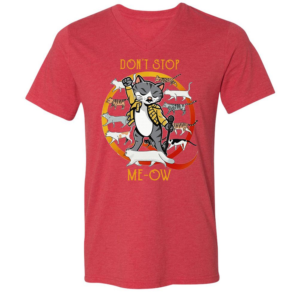 Unisex V-Neck T-Shirt - D9F2W2D2 - Heather Red - 5