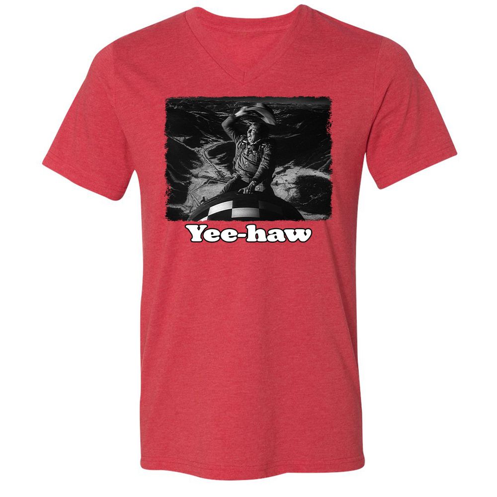 Unisex V-Neck T-Shirt - GTZPT6RW - Heather Red - 5