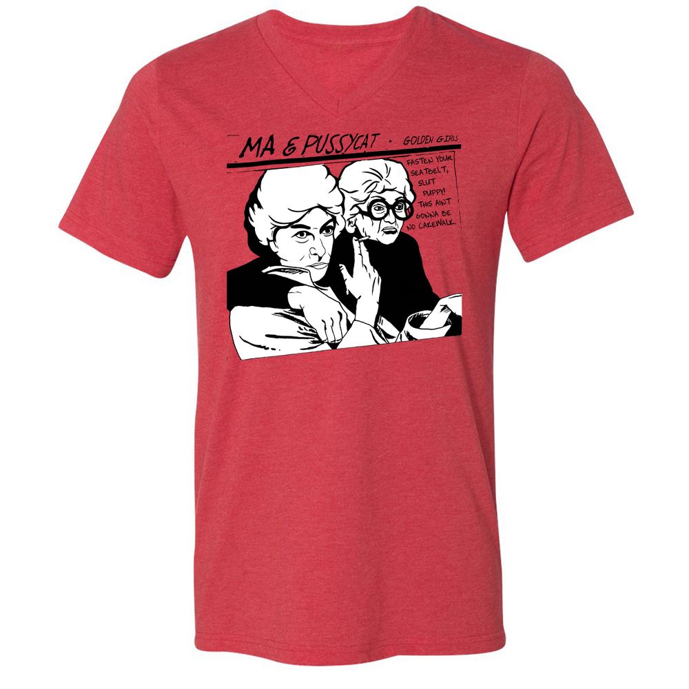 Unisex V-Neck T-Shirt - 8CJECLMN - Heather Red - 5