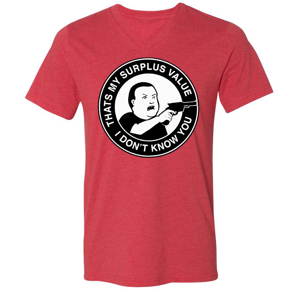 Unisex V-Neck T-Shirt - PTHUHT7A - Heather Red - 5