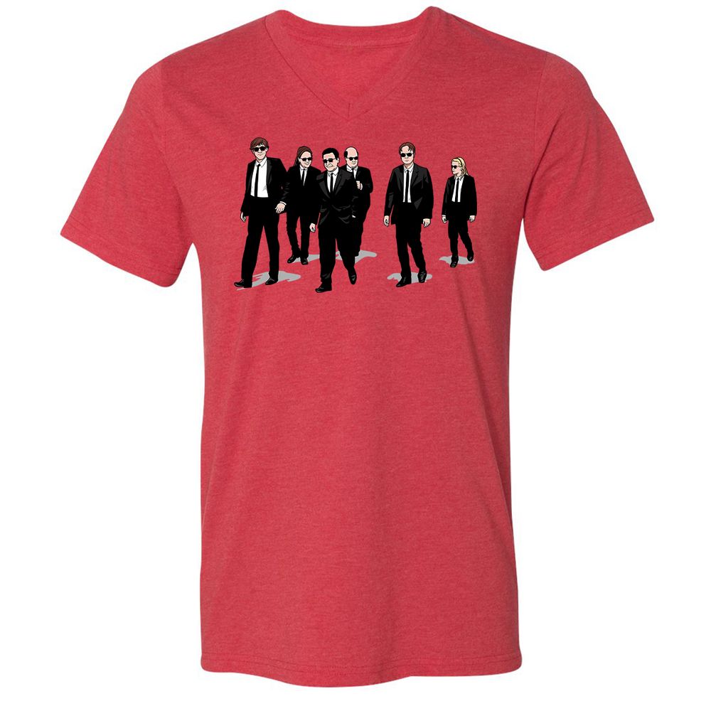 Unisex V-Neck T-Shirt - TLY9HPL7 - Heather Red - 5