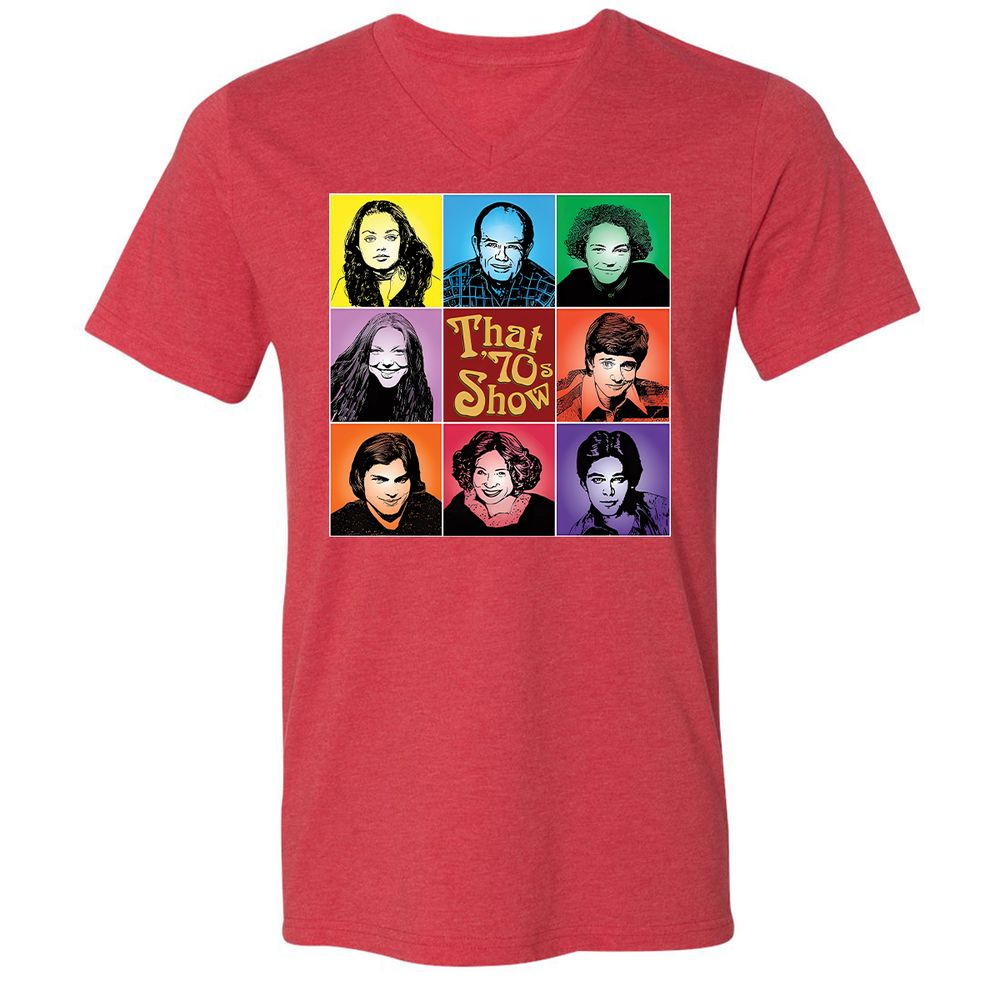 Unisex V-Neck T-Shirt - NLCH58KN - Heather Red - 5