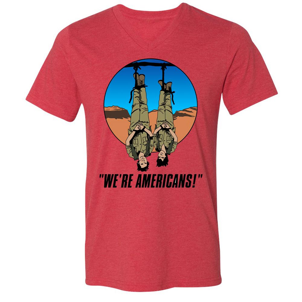 Unisex V-Neck T-Shirt - XPW1GD1X - Heather Red - 5