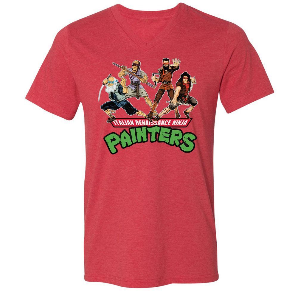 Unisex V-Neck T-Shirt - LLRF4UYH - Heather Red - 5