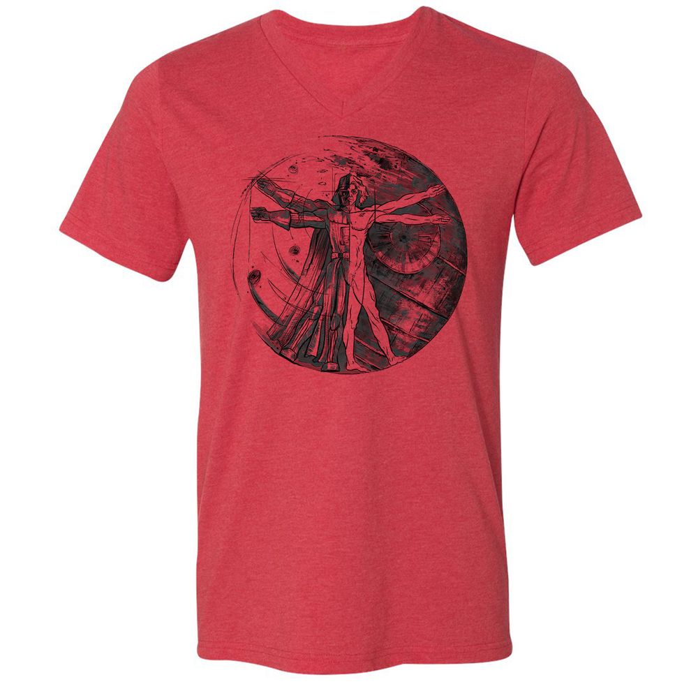 Unisex V-Neck T-Shirt - MCMLZVC2 - Heather Red - 5