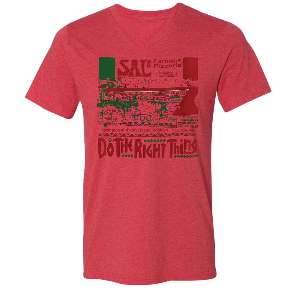 Unisex V-Neck T-Shirt - L24HGJHQ - Heather Red - 5