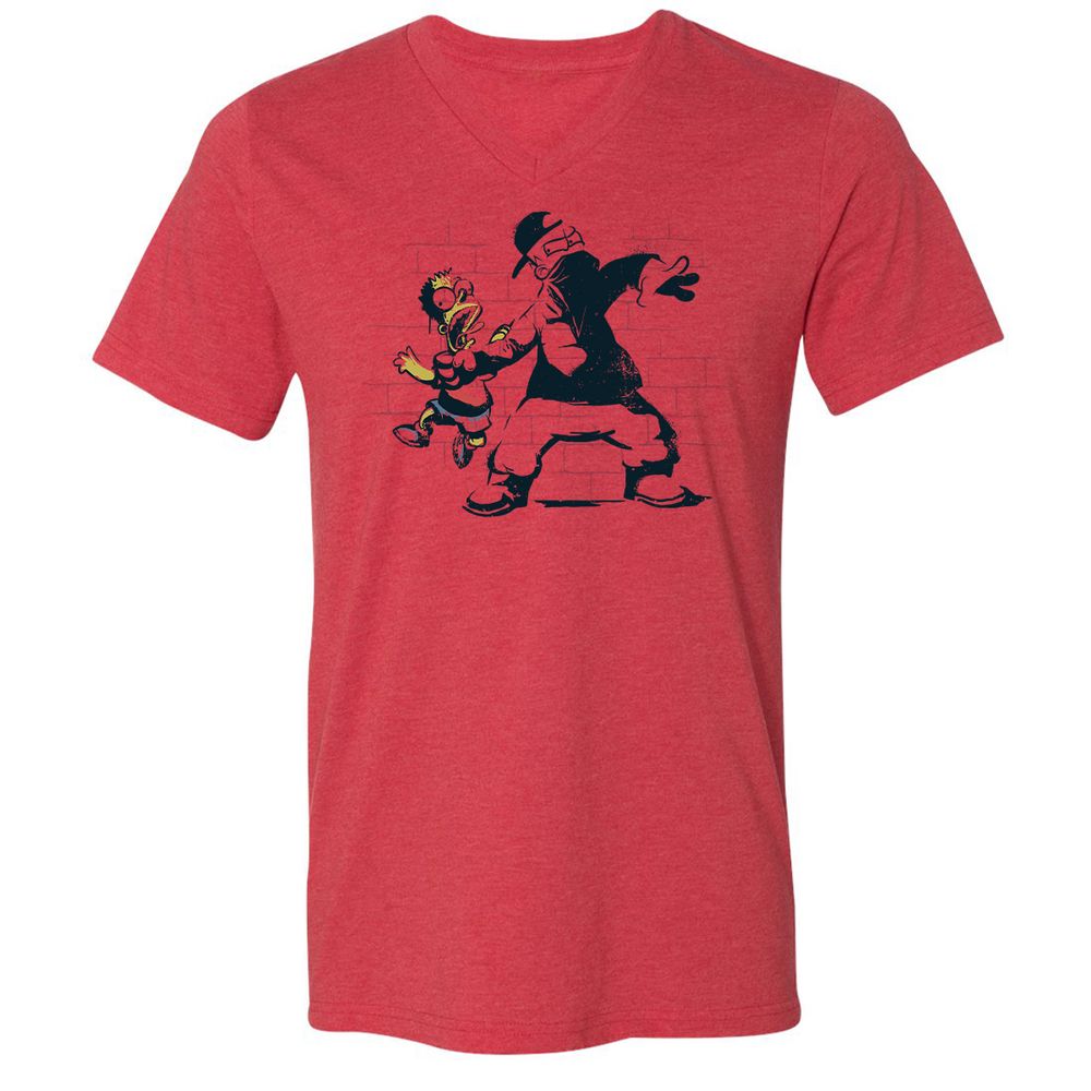 Unisex V-Neck T-Shirt - 9ZJKJMJJ - Heather Red - 5