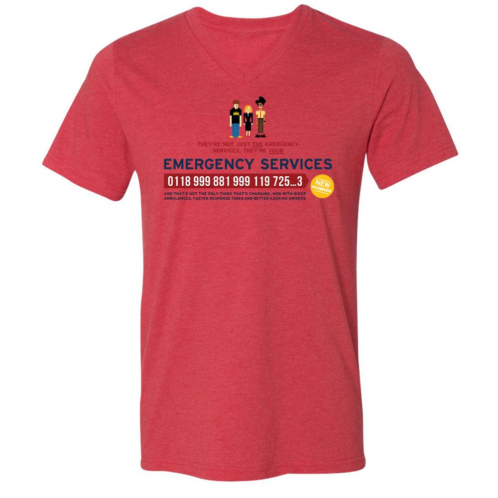 Unisex V-Neck T-Shirt - HCY3WCCL - Heather Red - 5